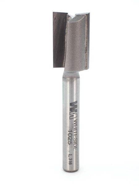 Whiteside 1025 Straight Router Bit 1/2" Cutting Diameter 3/4" Cut Length 1/4" Shank 2 Flute