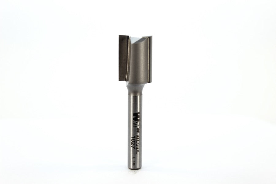 Whiteside 1027 Straight Router Bit 9/16" Cutting Diameter 3/4" Cut Length 1/4" Shank 2 Flute