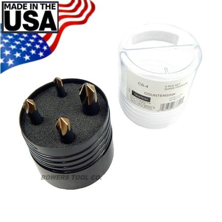 Norseman 4 Piece 6-Flute 82 Degree Countersink Set