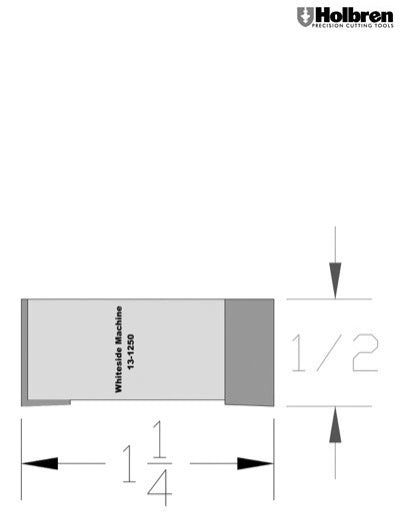 Whiteside 13-1250 Screw Type Helix Mortise Cutter 1-1/4" Cutting Diameter 1/2" Cut Length 2 Flute