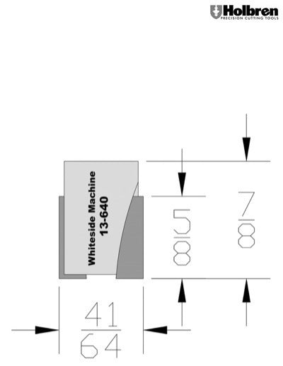 Whiteside 13-640 Screw Type Helix Mortise Cutter 41/64" Cutting Diameter 5/8" Cut Length 2 Flute