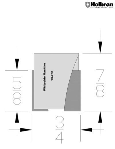 Whiteside 13-750 Screw Type Helix Mortise Cutter 3/4" Cutting Diameter 5/8" Cut Length 2 Flute