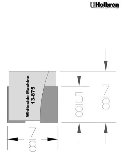 Whiteside 13-875 Screw Type Helix Mortise Cutter 7/8" Cutting Diameter 5/8" Cut Length 2 Flute