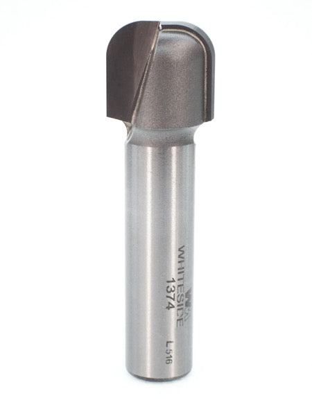 Whiteside 1374 Bowl & Tray Router Bit 1/4" Radius 3/4" Cutting Diameter 5/8" Cut Length 1/2" Shank 2 Flute