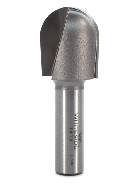 Whiteside 1413 Round Nose Router Bit 1/2" Radius 1" Cutting Diameter 1-1/4" Cut Length 1/2" Shank 2 Flute