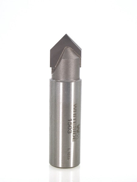 Whiteside 1503 V-Groove Router Bit 90 Degree 1/2" Cutting Diameter 1/4" Point Length 1/2" Shank 2 Flute