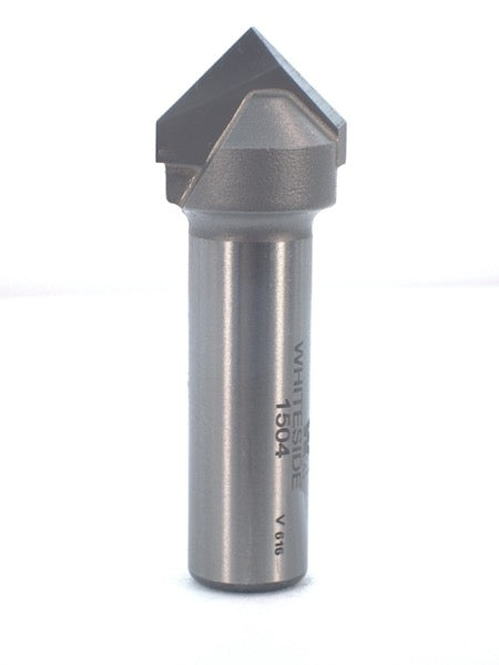 Whiteside 1504 V-Groove Router Bit 90 Degree 3/4" Cutting Diameter 3/8" Point Length 1/2" Shank 2 Flute