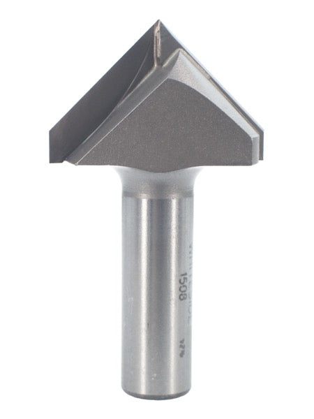 Whiteside 1508 V-Groove Router Bit 90 Degree 1-1/2" Cutting Diameter 3/4" Point Length 1/2" Shank 2 Flute