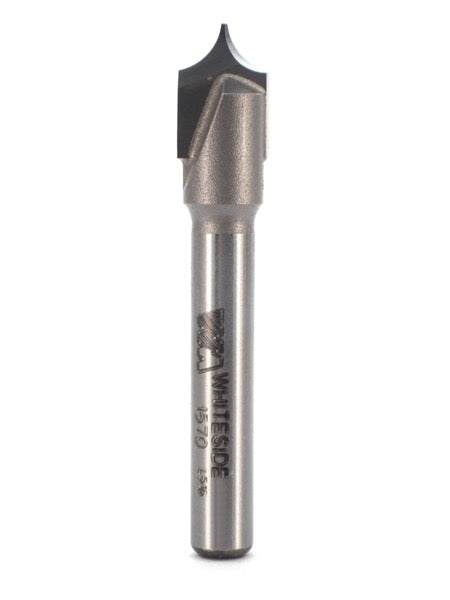 Whiteside 1570 Point Cutting Roundover Router Bit 3/16" Radius 3/8" Cutting Diameter 3/8" Cut Length 1/4" Shank 2 Flute