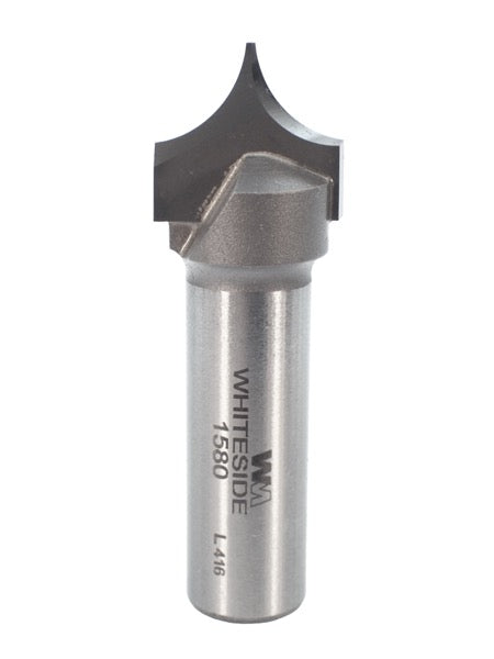 Whiteside 1580 Point Cutting Roundover Router Bit 3/8" Radius 3/4" Cutting Diameter 5/8" Cut Length 1/2" Shank 2 Flute