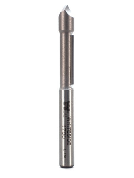 Whiteside 1700 Pilot Point Plunge Panel Router Bit 1/4" Cutting Diameter 3/4" Cut Length 1/4" Shank 1 Flute