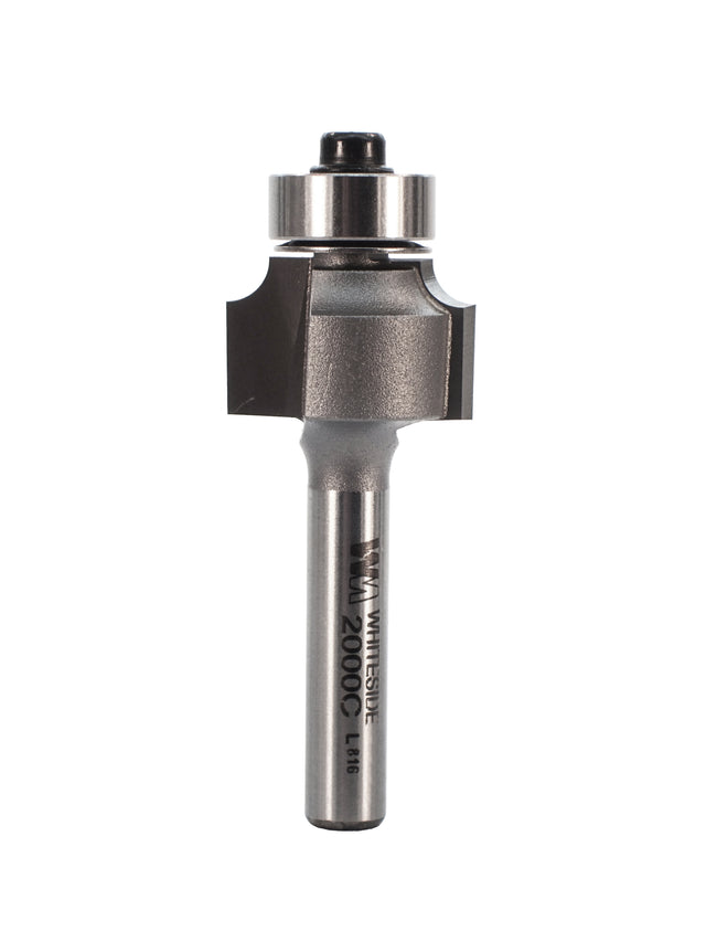 Whiteside 2000C Roundover Router Bit 1/8" Radius 3/4" Large Diameter 1/2" Cut Length 1/4" Shank 2 Flute