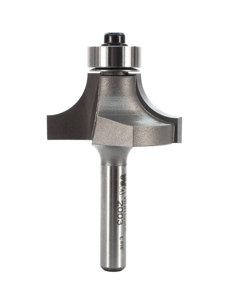 Whiteside 2003 Roundover Router Bit 3/8" Radius 1-1/4" Large Diameter 5/8" Cut Length 1/4" Shank 2 Flute