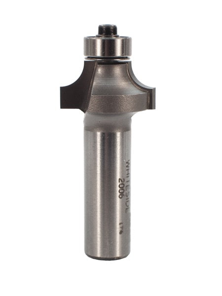 Whiteside 2006 Roundover Router Bit 1/4" Radius 1" Large Diameter 1/2" Cut Length 1/2" Shank 2 Flute