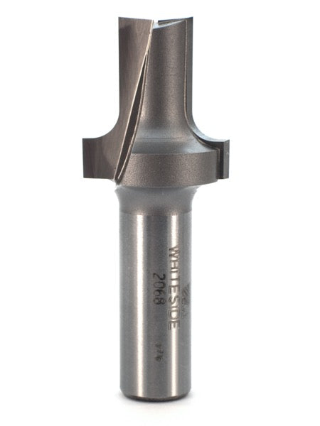 Whiteside 2068 Roundover & Edge Trim Router Bit w/ Plunge Point 3/16" Radius 1" Large Diameter 1/2" Small Diameter 1/2" Shank 2 Flute