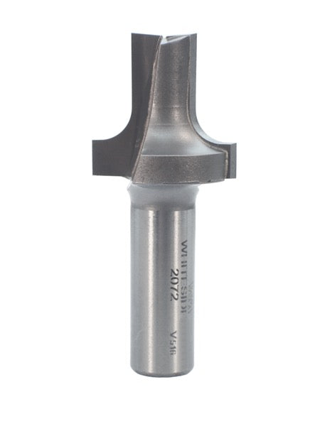 Whiteside 2072 Roundover & Edge Trim Router Bit w/ Plunge Point 1/4" Radius 1-1/8" Large Diameter 1/2" Small Diameter 1/2" Shank 2 Flute