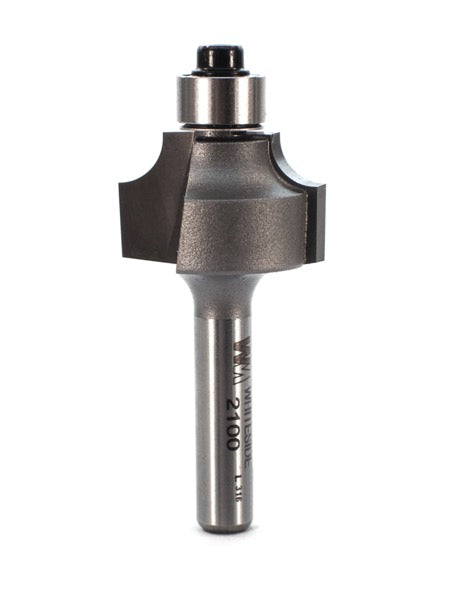 Whiteside 2100 Beading Router Bit w/Ball Bearing 3/16" Radius 7/8" Large Diameter 1/2" Cut Length 1/4" Shank 2 Flute