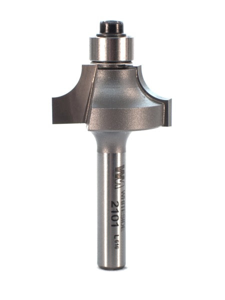 Whiteside 2101 Beading Router Bit w/Ball Bearing 1/4" Radius 1" Large Diameter 1/2" Cut Length 1/4" Shank 2 Flute