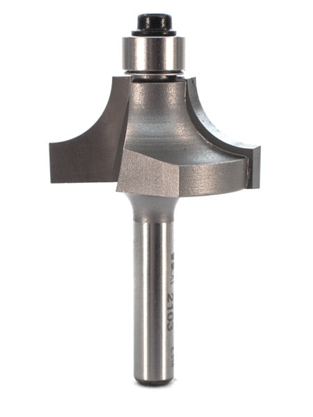 Whiteside 2103 Beading Router Bit w/Ball Bearing 3/8" Radius 1-1/4" Large Diameter 5/8" Cut Length 1/4" Shank 2 Flute