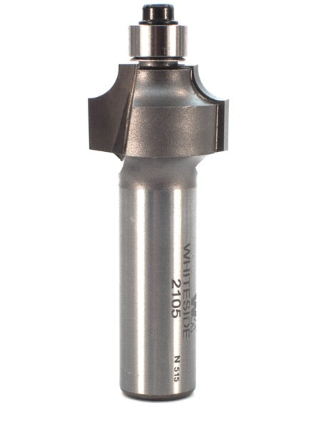 Whiteside 2105 Beading Router Bit w/Ball Bearing 3/16" Radius 7/8" Large Diameter 1/2" Cut Length 1/2" Shank 2 Flute