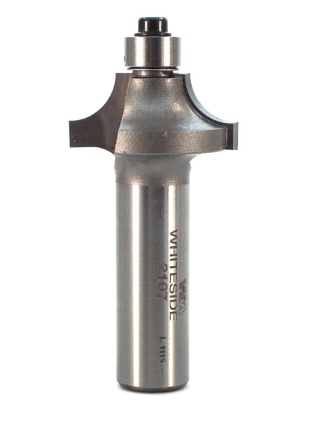 Whiteside 2107 Beading Router Bit w/Ball Bearing 5/16" Radius 1-1/8" Large Diameter 1/2" Cut Length 1/2" Shank 2 Flute