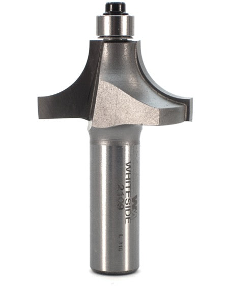Whiteside 2109 Beading Router Bit w/Ball Bearing 1/2" Radius 1-1/2" Large Diameter 3/4" Cut Length 1/2" Shank 2 Flute