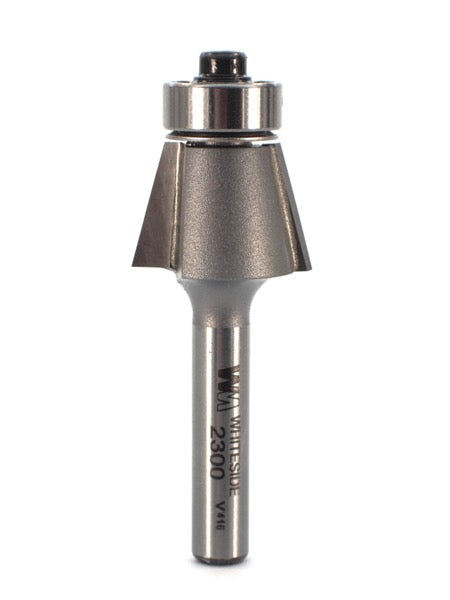 Whiteside 2300 Edge Bevel Router Bit 15 Degree 1/2" Cut Length 1/2" Cut Height 1/4" Shank 2 Flute