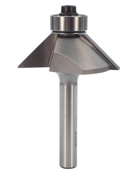 Whiteside 2302 Chamfer Router Bit 45 Degree 5/8" Cut Length 7/16" Cut Height 1/4" Shank 2 Flute