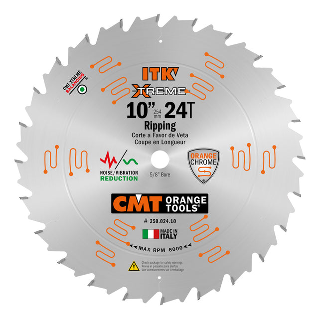 CMT 10" 24T ITK Xtreme Thin Kerf Ripping Saw Blade 5/8" Bore