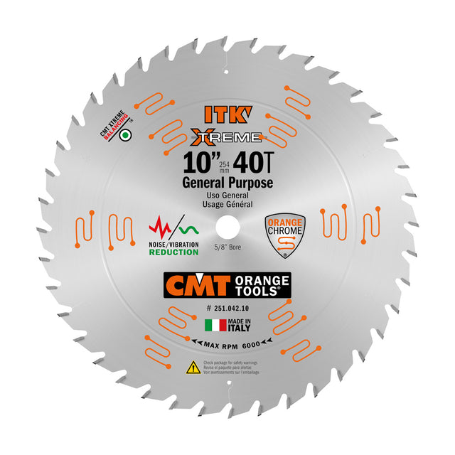 CMT 10" 40T ITK Xtreme Thin Kerf General Purpose 5/8" Bore