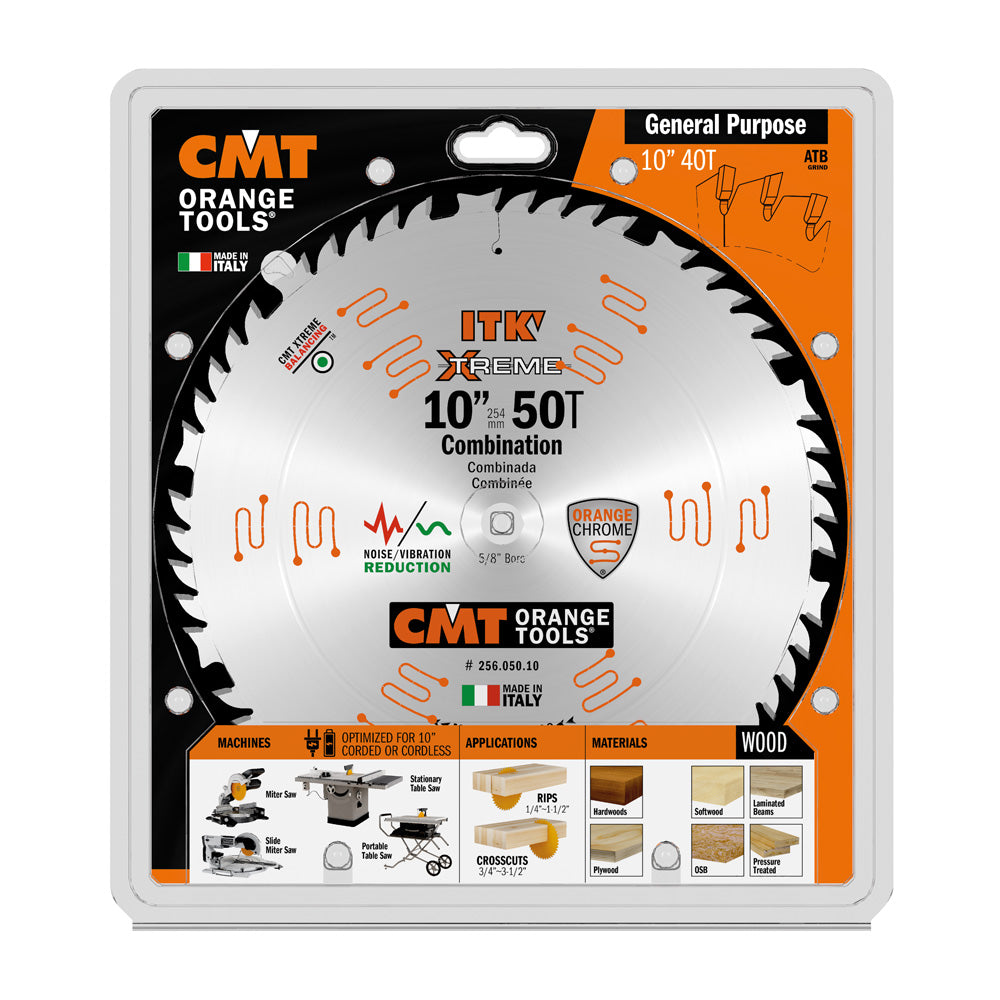 CMT 10" 50T ITK Xtreme Combination Saw Blade 5/8" Bore