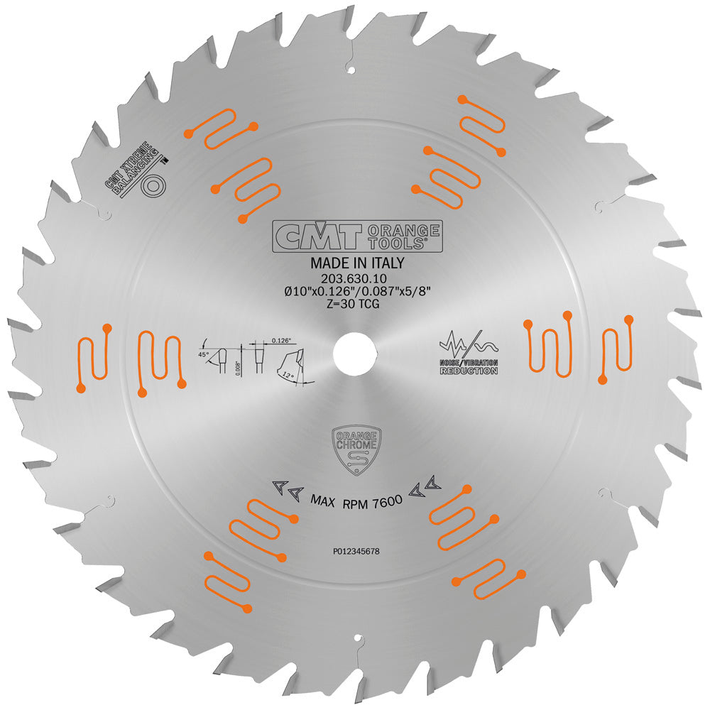 CMT Chrome Heavy Duty Glue Line Ripping Saw Blade 30T TGG 10" 5/8" Arbor