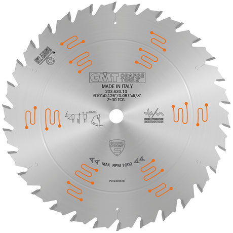 CMT Chrome Heavy Duty Glue Line Ripping Saw Blade 30T TGG 10" 5/8" Arbor