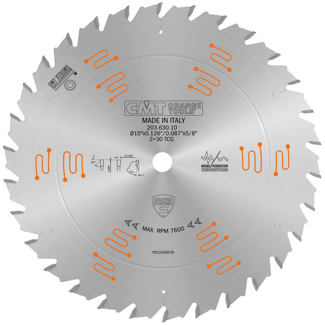 CMT Chrome Heavy Duty Glue Line Ripping Saw Blade 30T TGG 10" 5/8" Arbor