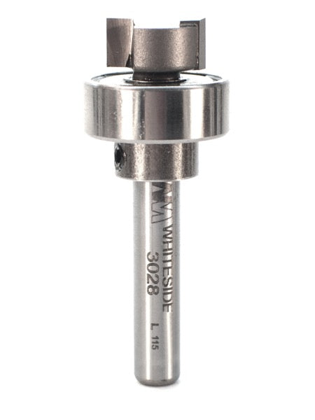 Whiteside 3028 Template Pattern Router Bit w/Oversize Bearing 1/2" Cutting Diameter 1/4" Cut Length 1/4" Shank 2 Flute
