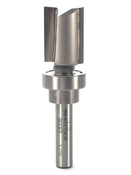 Whiteside 3032 Template Pattern Router Bit w/Oversize Bearing 9/16" Cutting Diameter 3/4" Cut Length 1/4" Shank 2 Flute