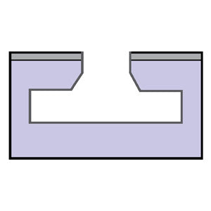 Whiteside 3075 T-Slot Cutter Router Bit 1-3/16" Large Diameter 1/4" Slot Cut Length 3/8" Straight Cut Length 1/2" Shank 2 Flute