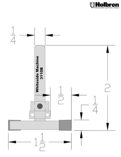 Whiteside 3110B Slot & Undercut Router Bit 1-1/2" "Large Diameter 1/4" Cut Length 1/4" Shank 2 Flute