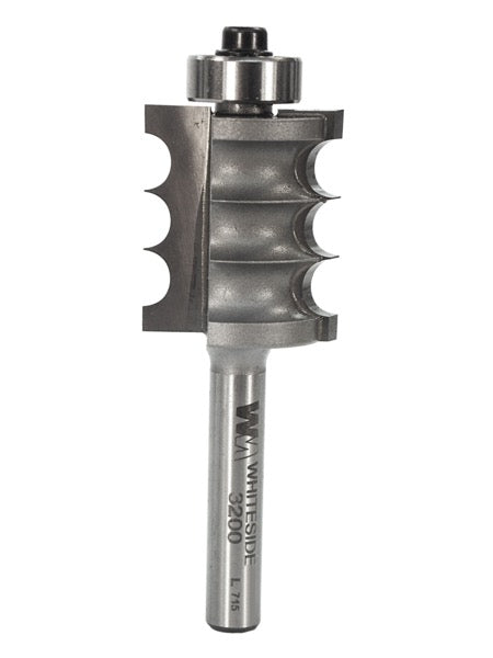 Whiteside 3200 Multi-Beading Router Bit 1/8" Radius 7/8" Large Diameter 1" Cut Length 1/4" Shank 2 Flute