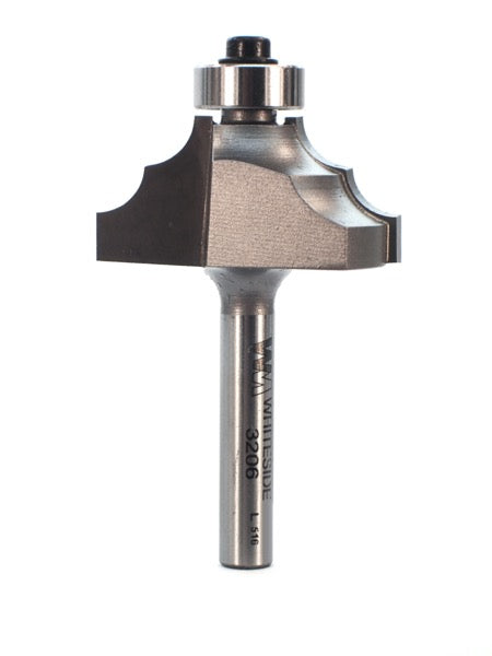 Whiteside 3206 Double Round Router Bit 7/32" Radius 1-3/8" Large Diameter 5/8" Cut Length 1/4" Shank 2 Flute