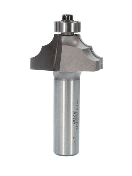 Whiteside 3208 Double Round Router Bit 7/32" Radius 1-3/8" Large Diameter 5/8" Cut Length 1/2" Shank 2 Flute