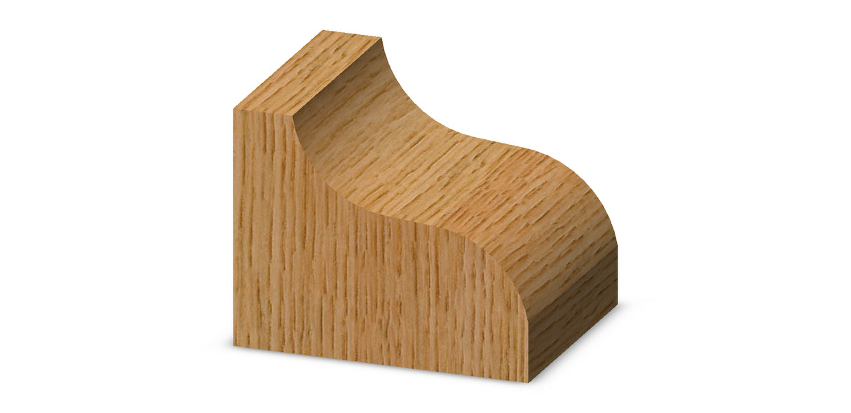 Whiteside 3296 Traditional Table Edge Router Bit 1" Profile Width 2-1/2" Large Diameter 3/4" Cut Length 1/2" Shank 2 Flute