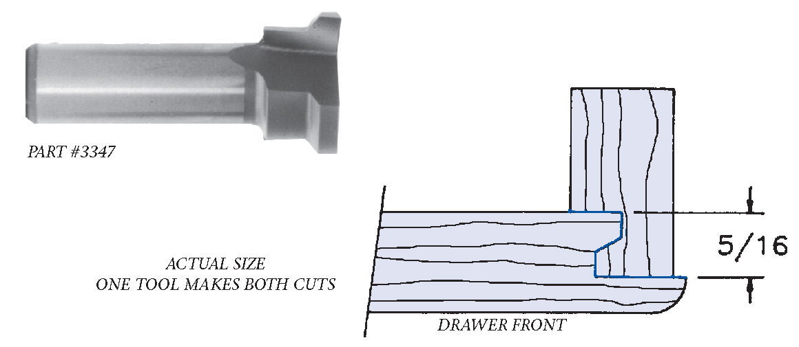 Whiteside 3346 Locking Drawer Glue Joint Router Bit Small 1/4" Shank