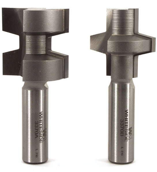 Whiteside 3370 Wedge Tongue & Groove Router Bit Set 1/2" Shank 2 Flute