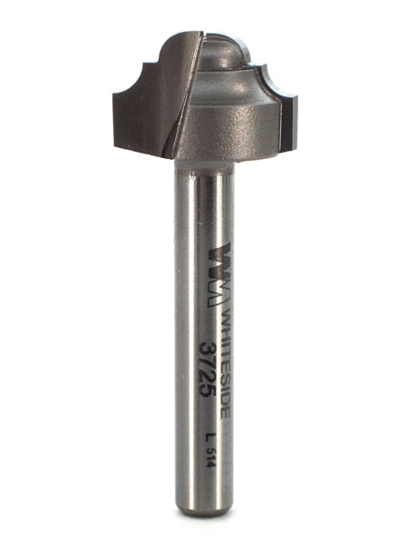 Whiteside 3725 Classical Round Bottom Router Bit 1/8" Radius 3/4" Large Diameter 1/2" Cut Length 1/4" Shank 2 Flute