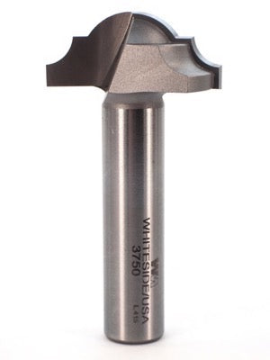 Whiteside 3750 Classical Round Bottom Router Bit 7/32" Radius 1-3/8" Large Diameter 9/16" Cut Length 1/2" Shank 2 Flute