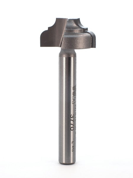 Whiteside 3770 Classical Flat Bottom Router Bit 7/64" Radius 3/4" Large Diameter 3/8" Cut Length 1/4" Shank 2 Flute