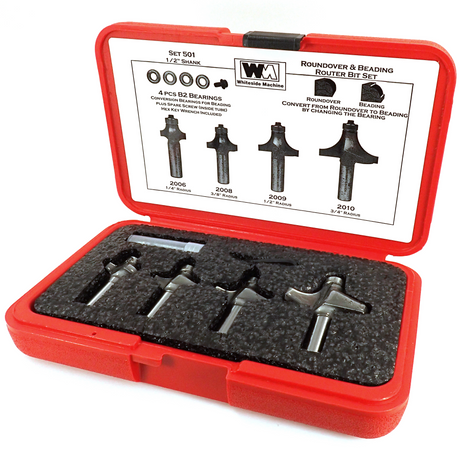 Whiteside 501 Roundover and Beading Router Bit Set 1/2" Shank