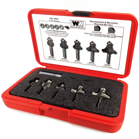 Whiteside 502 Roundover and Beading Router Bit Set 1/4" Shank