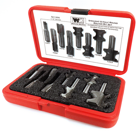 Whiteside 600 Incra Hingecrafter 8 Piece Router Bit Set 1/2" Shank